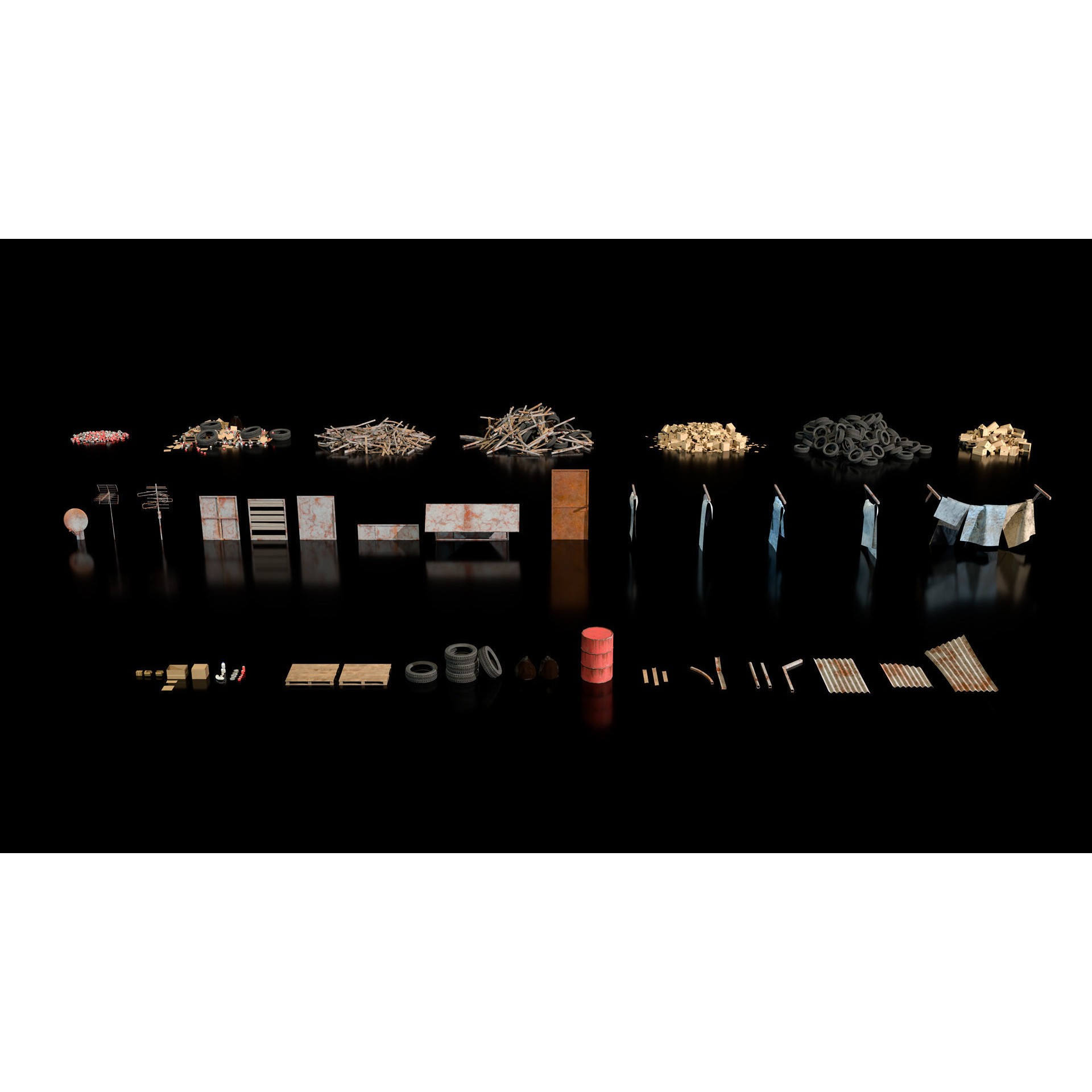 Shanty Town Kitbash - Game-Ready 3D Model