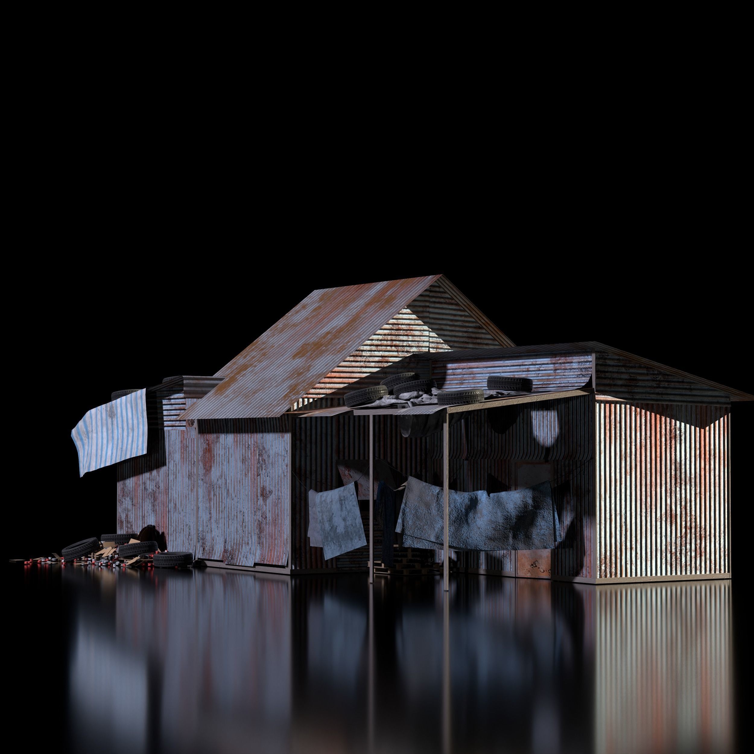 Shanty Town Kitbash - Game-Ready 3D Model - View 10