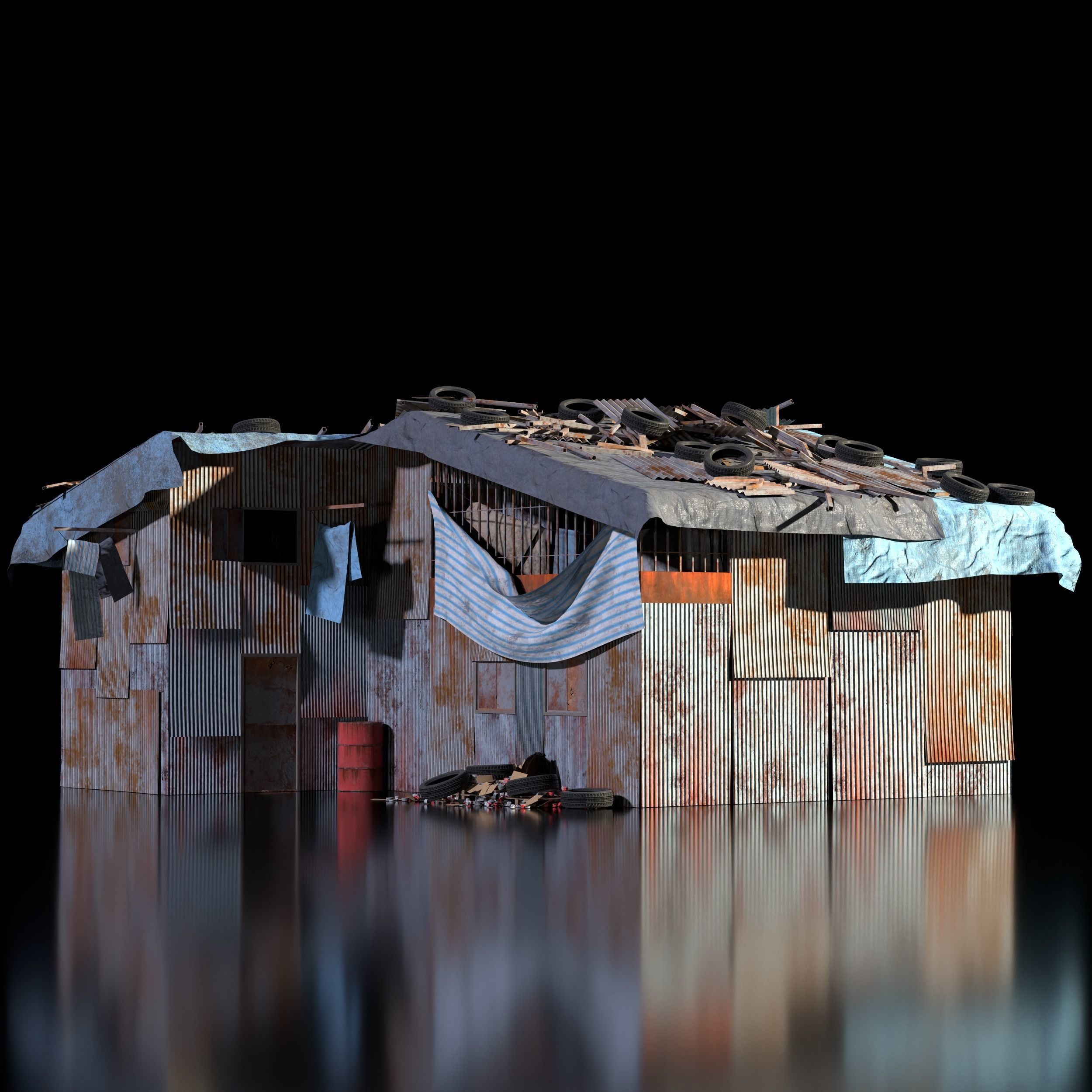 Shanty Town Kitbash - Game-Ready 3D Model - View 16