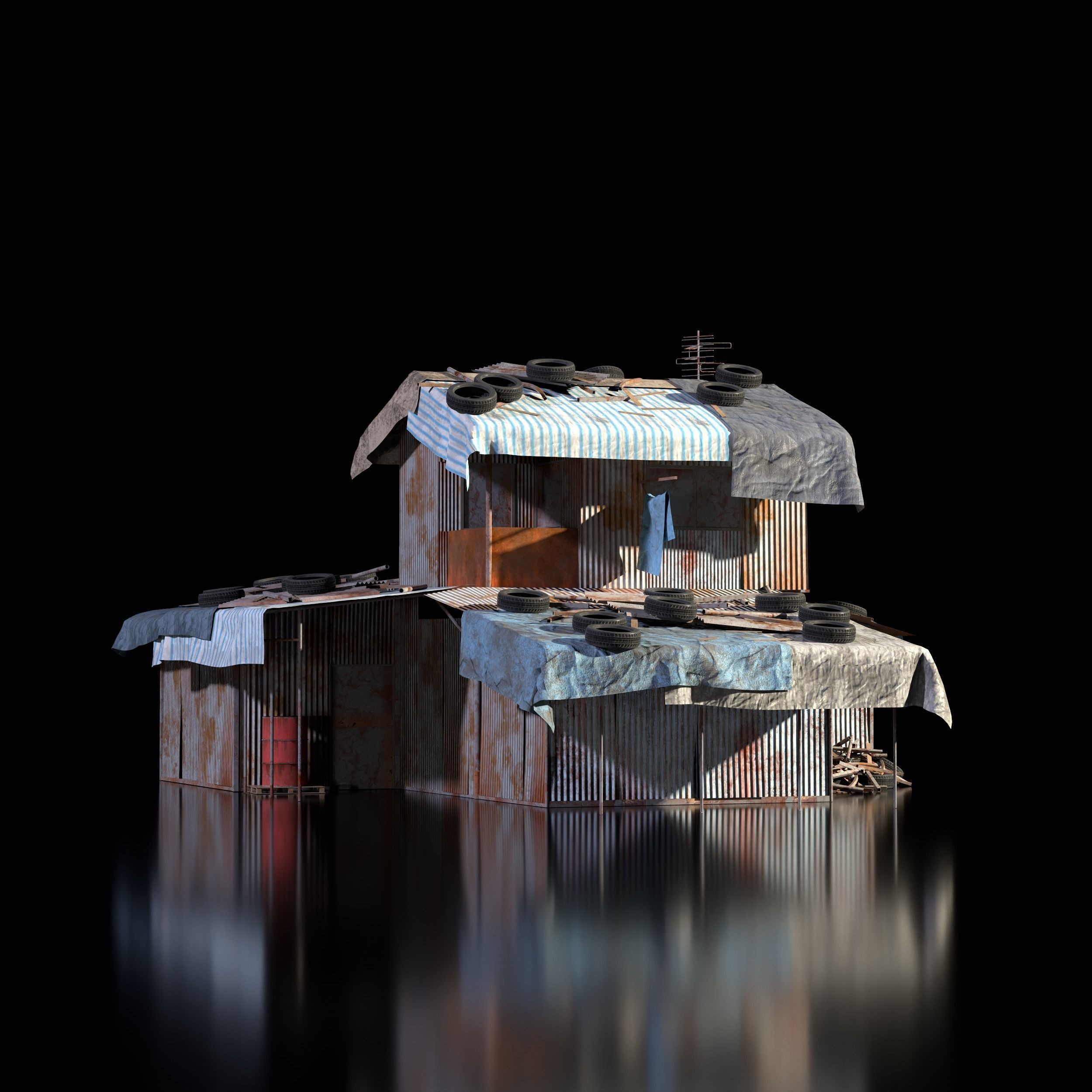 Shanty Town Kitbash - Game-Ready 3D Model - View 17