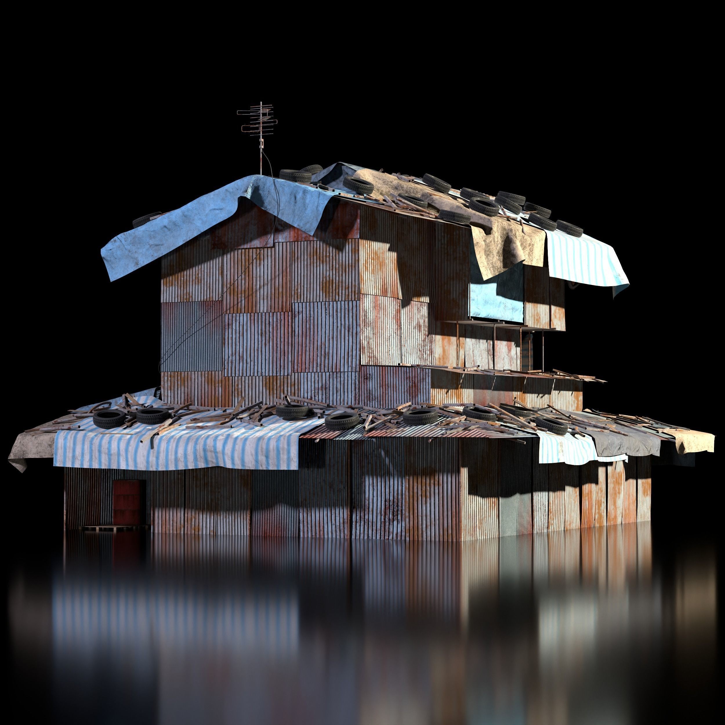 Shanty Town Kitbash - Game-Ready 3D Model - View 18