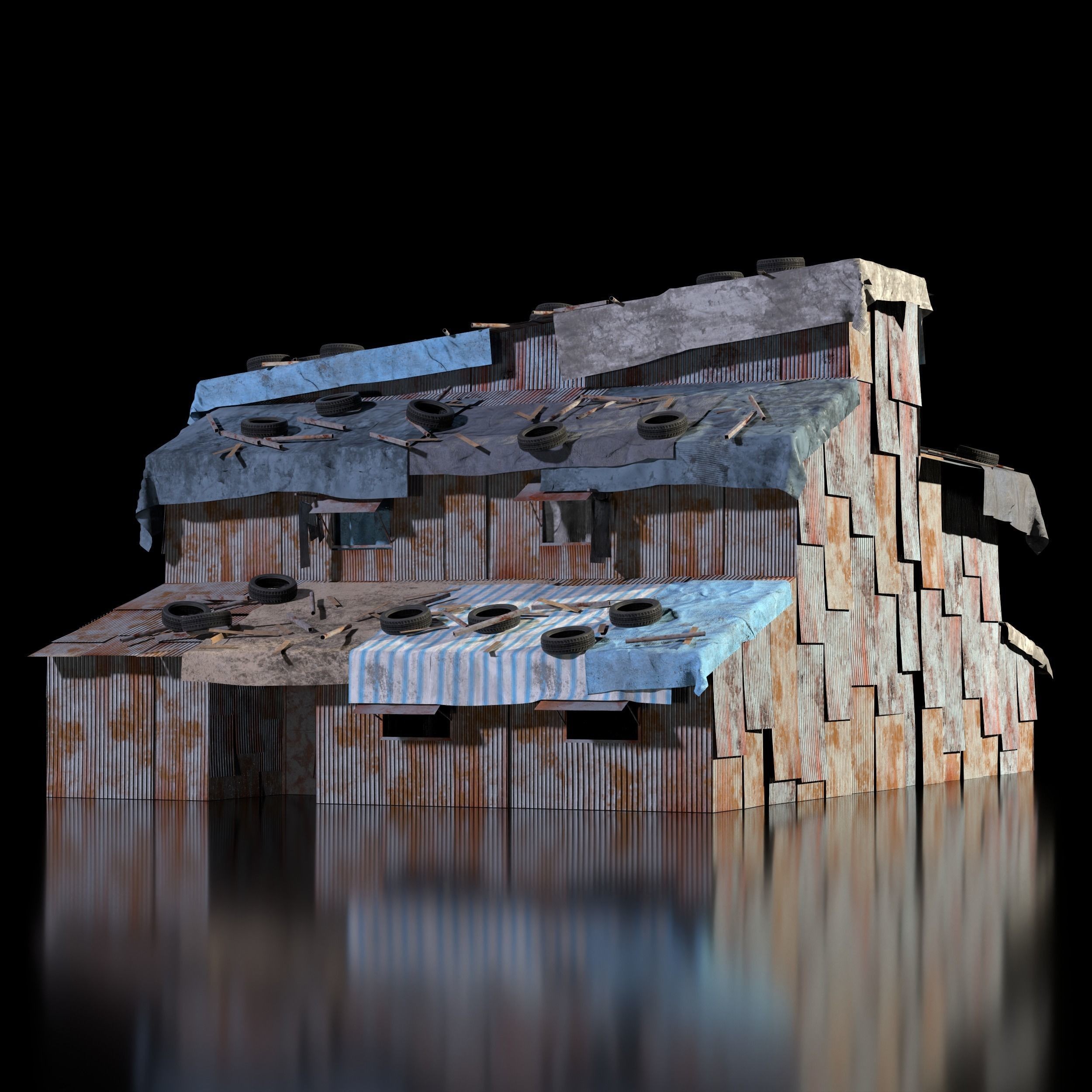 Shanty Town Kitbash - Game-Ready 3D Model - View 20