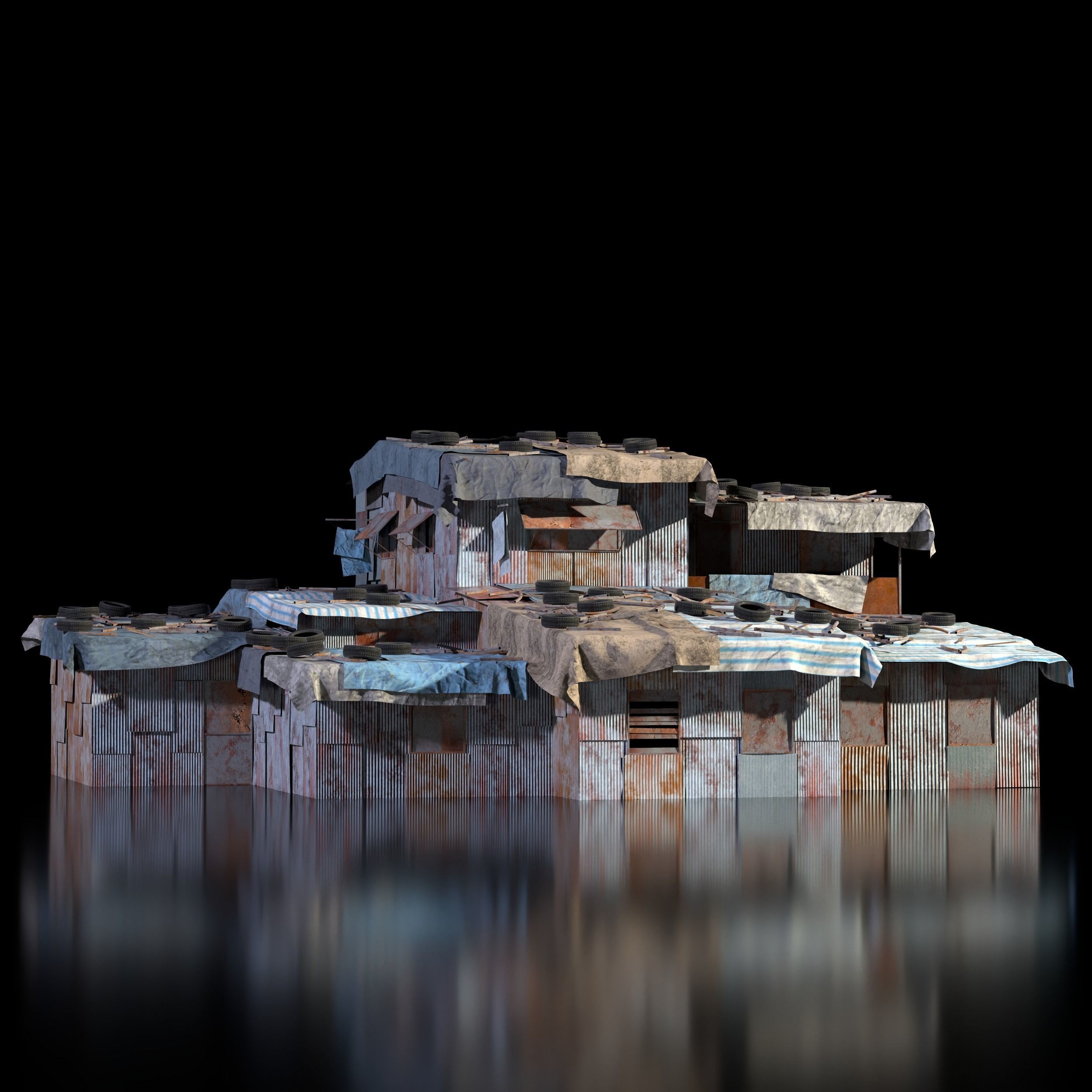 Shanty Town Kitbash - Game-Ready 3D Model - View 22