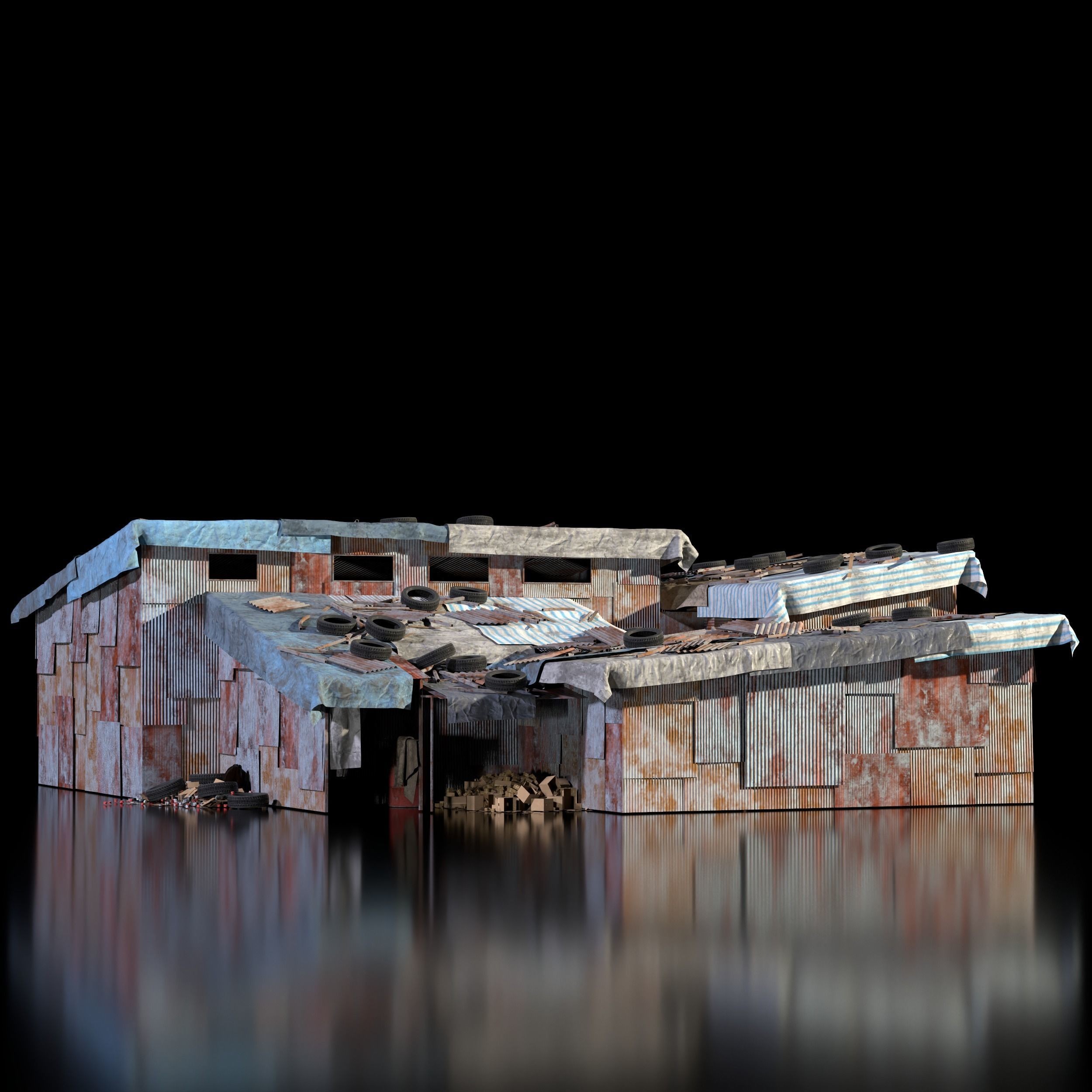 Shanty Town Kitbash - Game-Ready 3D Model - View 23