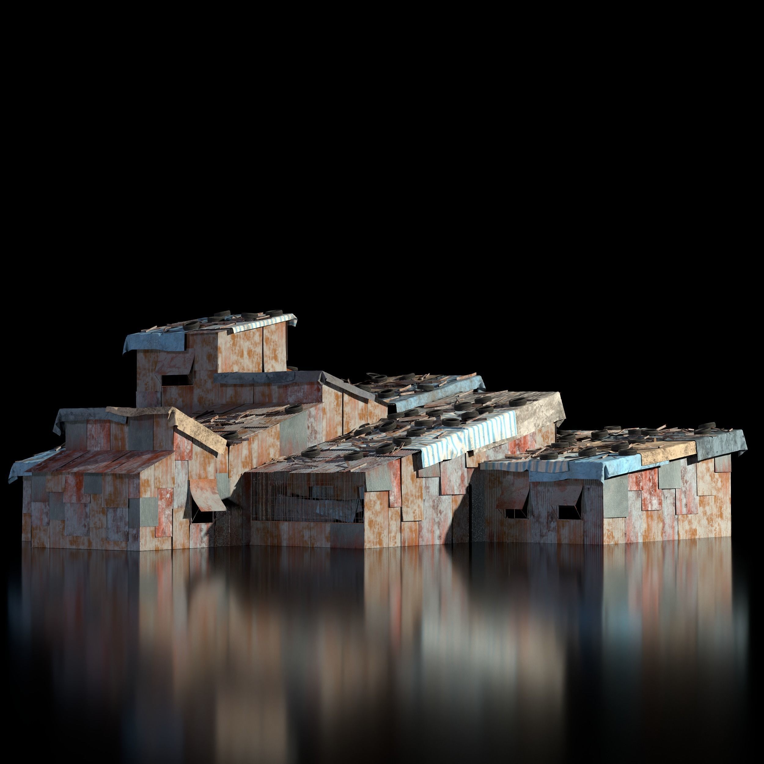 Shanty Town Kitbash - Game-Ready 3D Model - View 25