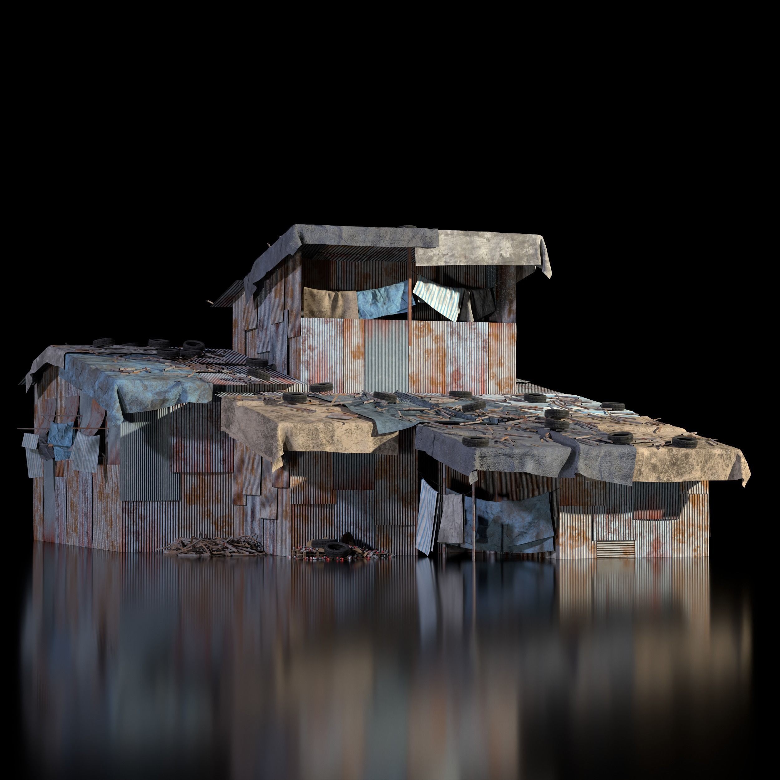 Shanty Town Kitbash - Game-Ready 3D Model - View 27