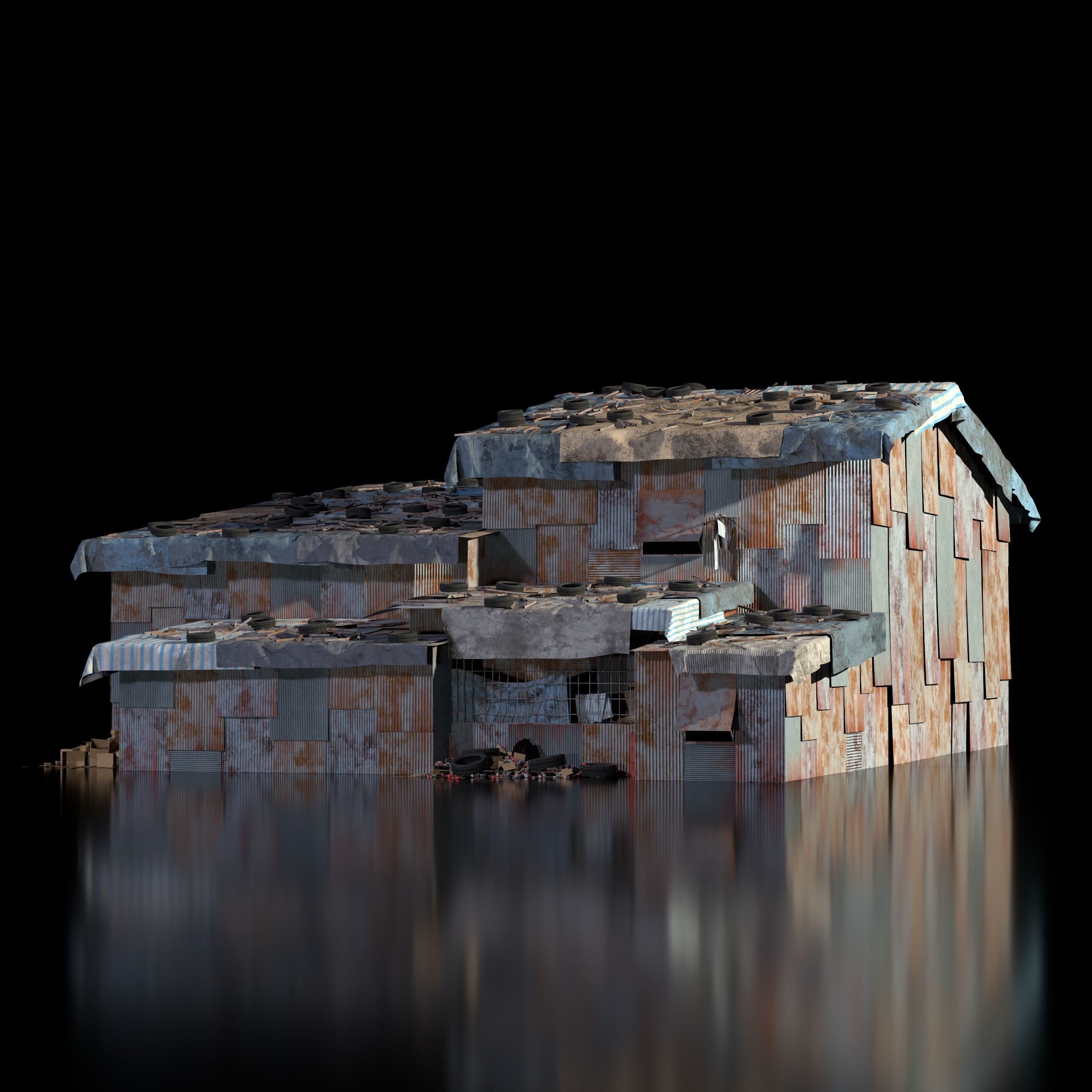 Shanty Town Kitbash - Game-Ready 3D Model - View 28