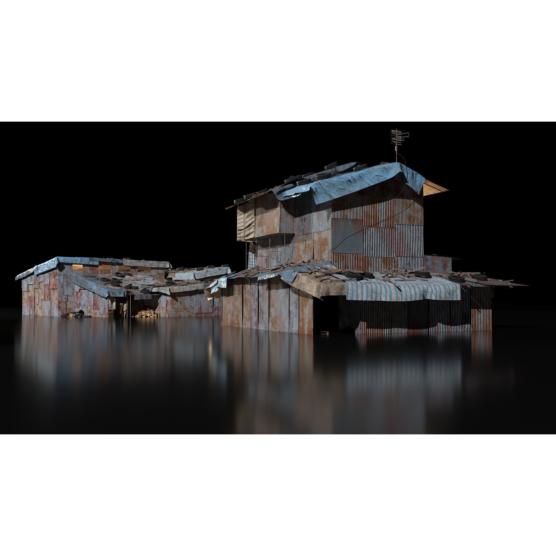 Shanty Town Kitbash - Game-Ready 3D Model - View 4