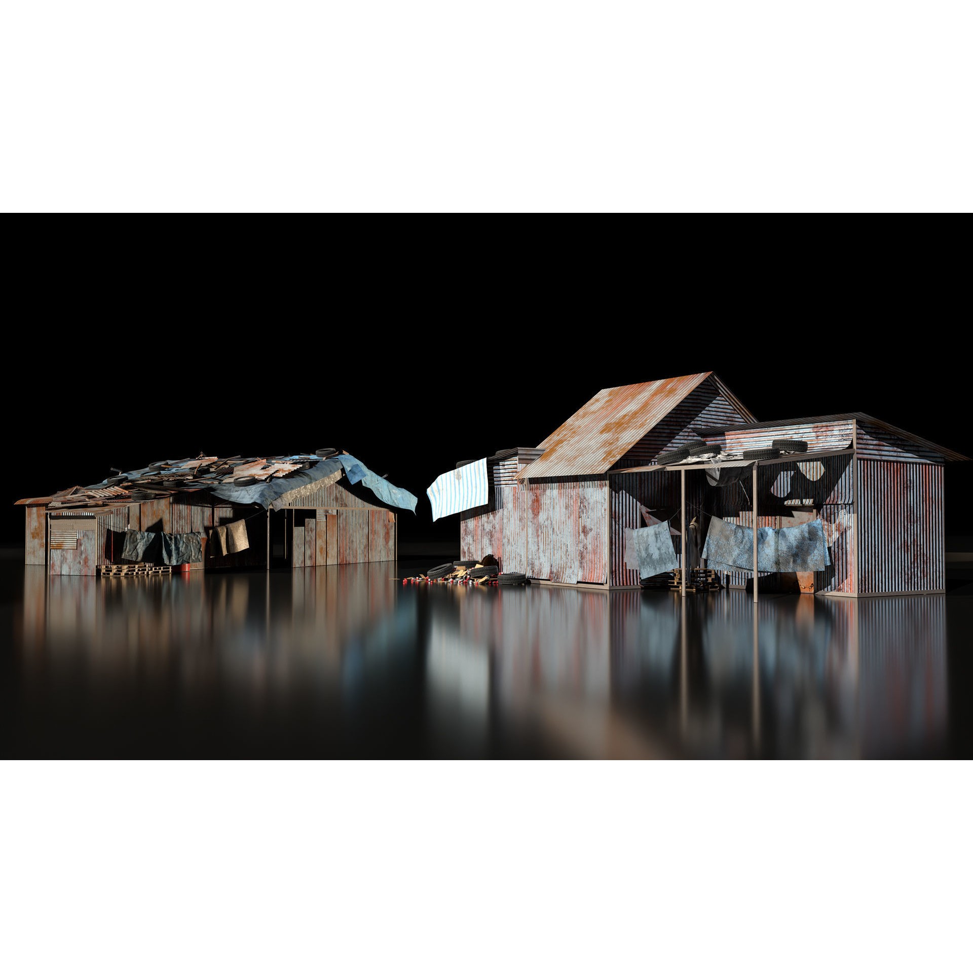 Shanty Town Kitbash - Game-Ready 3D Model - View 5