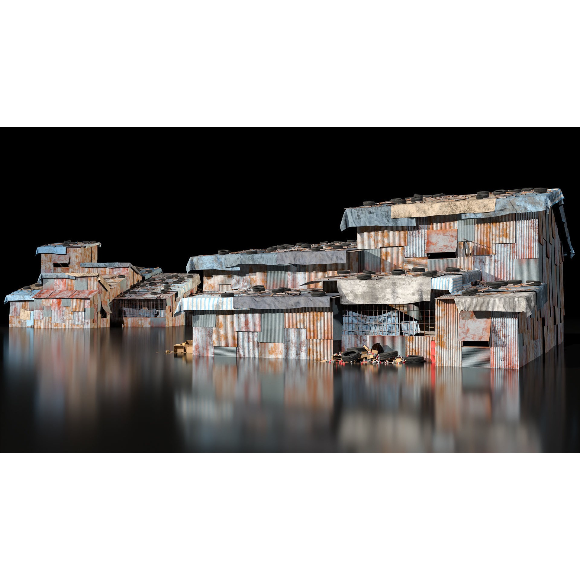 Shanty Town Kitbash - Game-Ready 3D Model - View 6