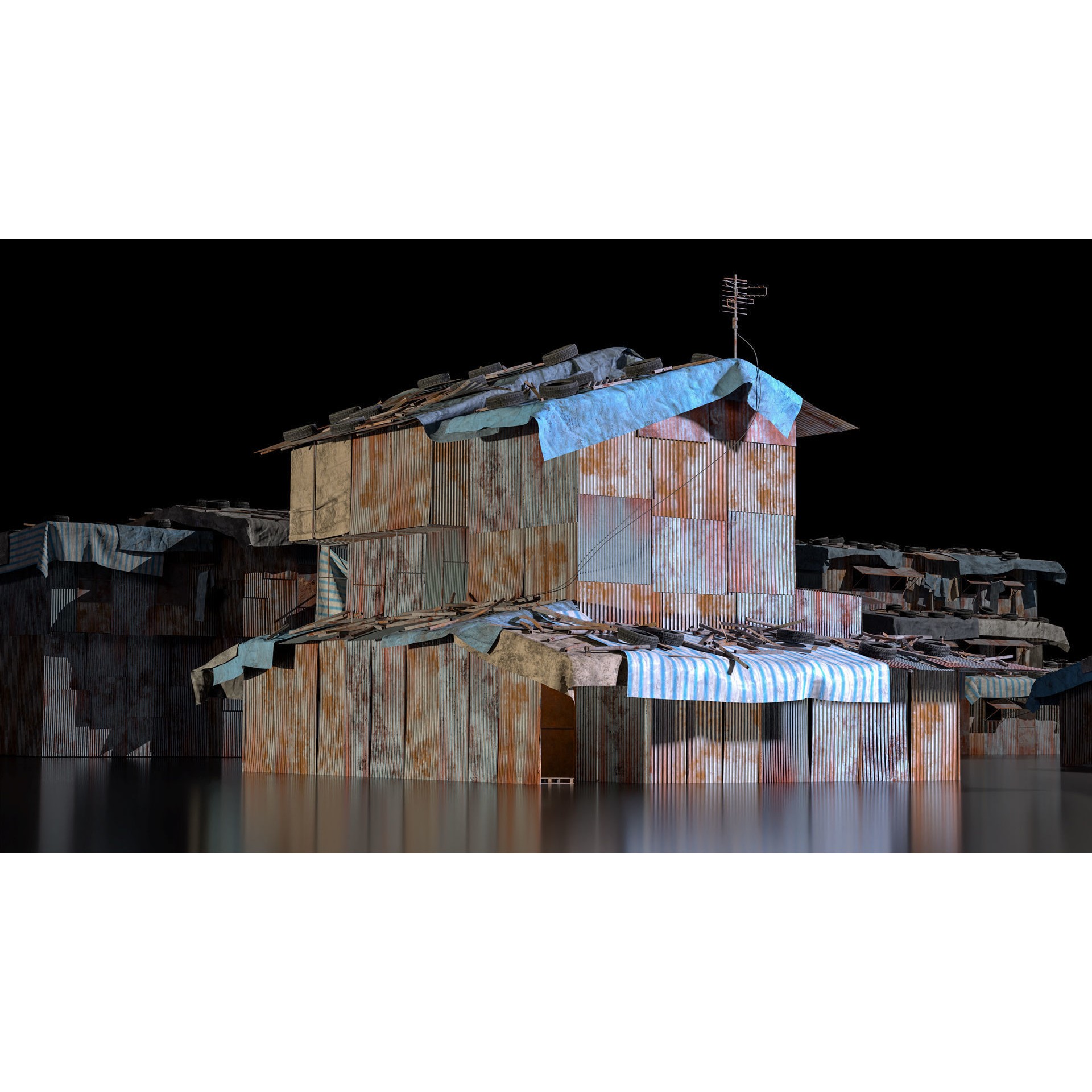 Shanty Town Kitbash - Game-Ready 3D Model - View 7