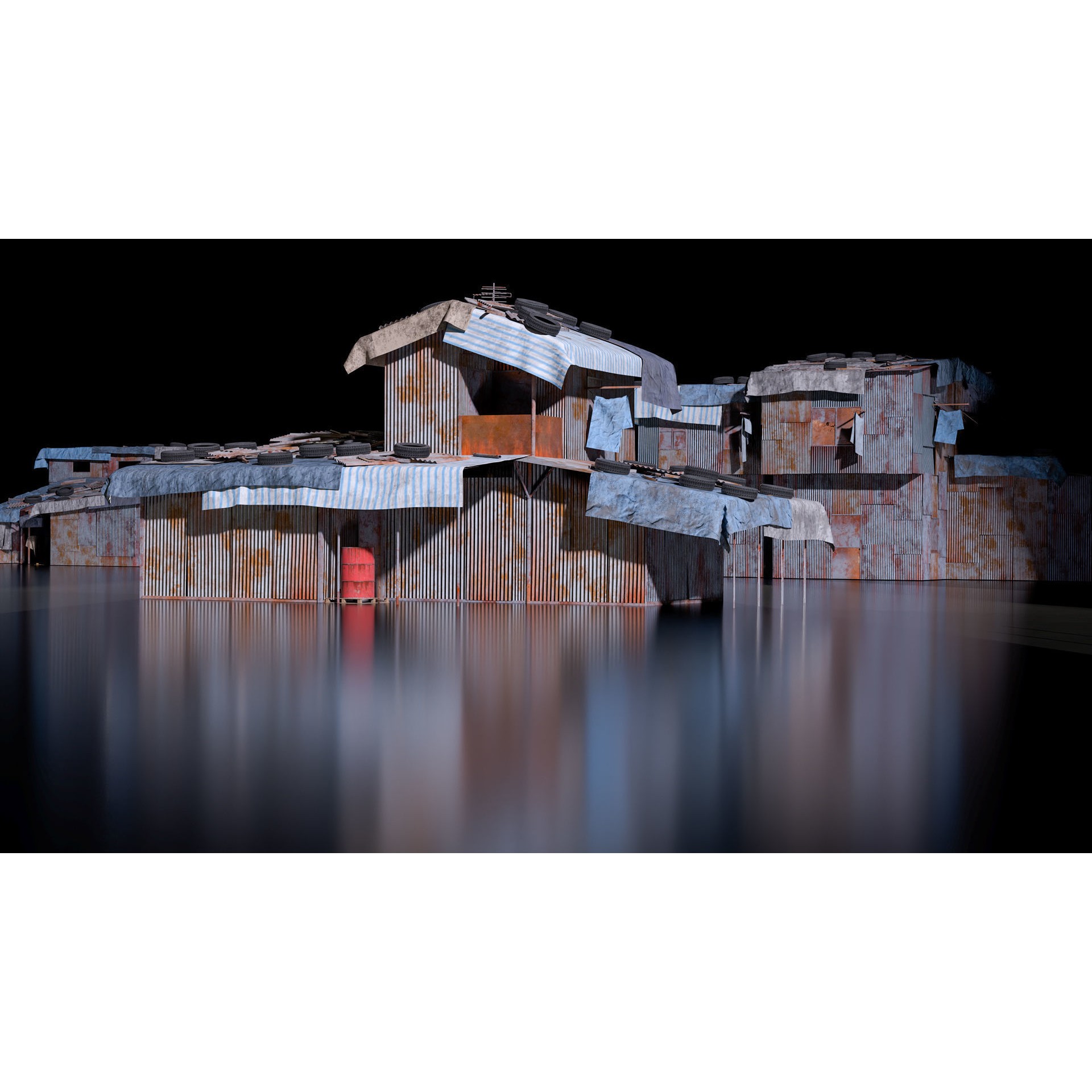 Shanty Town Kitbash - Game-Ready 3D Model - View 8