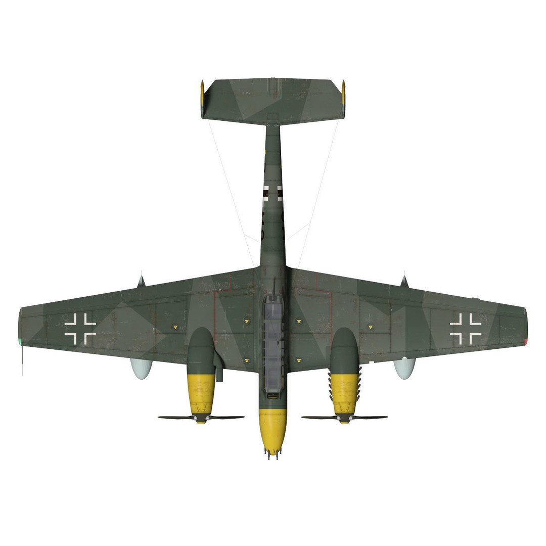 Messerschmitt Bf 110 E1 3D Model – High Poly Aircraft for Animation - View 14