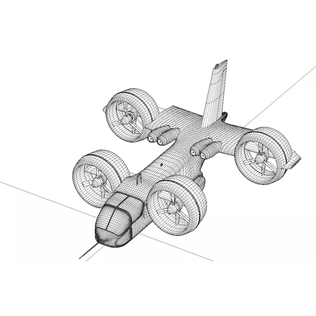 Bell X-22 3D Model – Low Poly Hover Assault Transport, FBX, OBJ - View 10
