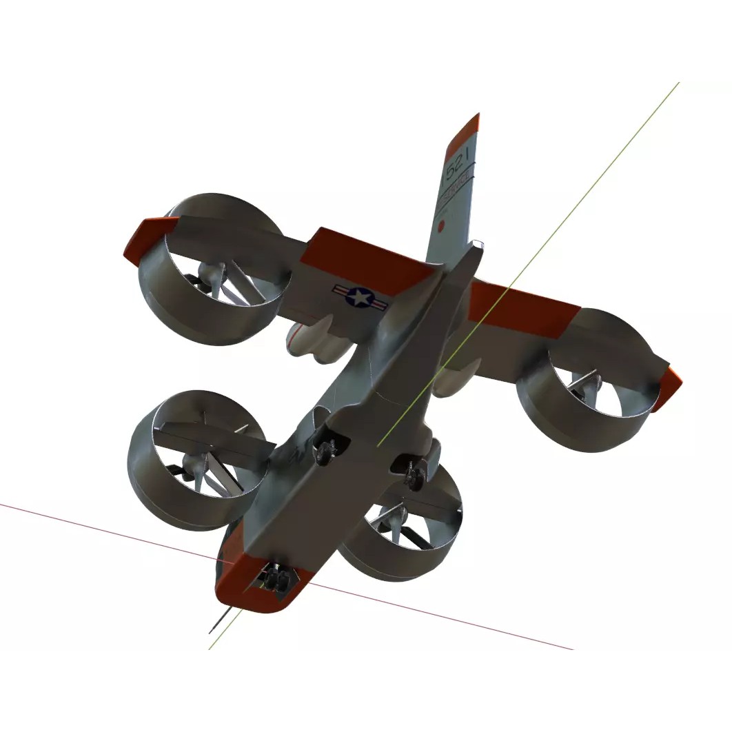Bell X-22 3D Model – Low Poly Hover Assault Transport, FBX, OBJ - View 12