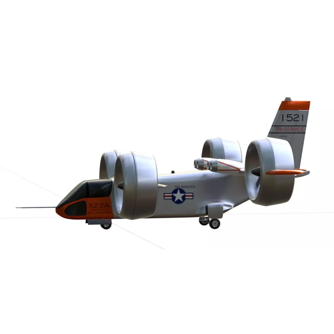 Bell X-22 3D Model – Low Poly Hover Assault Transport, FBX, OBJ - View 14