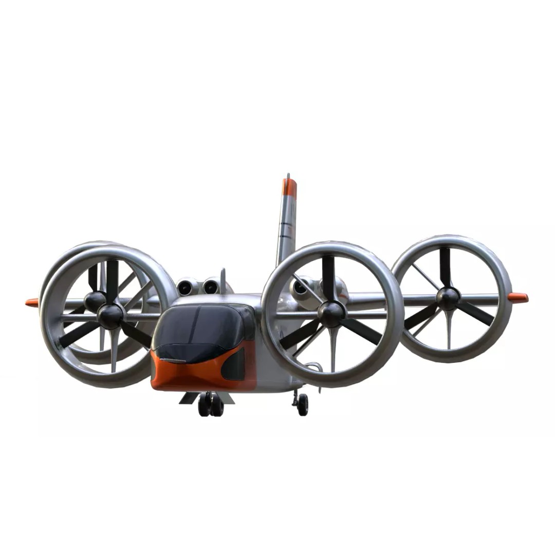 Bell X-22 3D Model – Low Poly Hover Assault Transport, FBX, OBJ - View 17