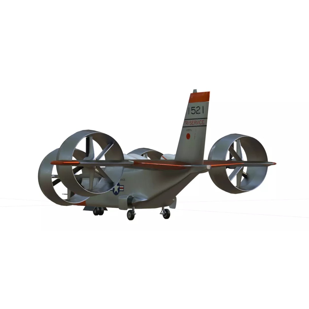 Bell X-22 3D Model – Low Poly Hover Assault Transport, FBX, OBJ - View 21