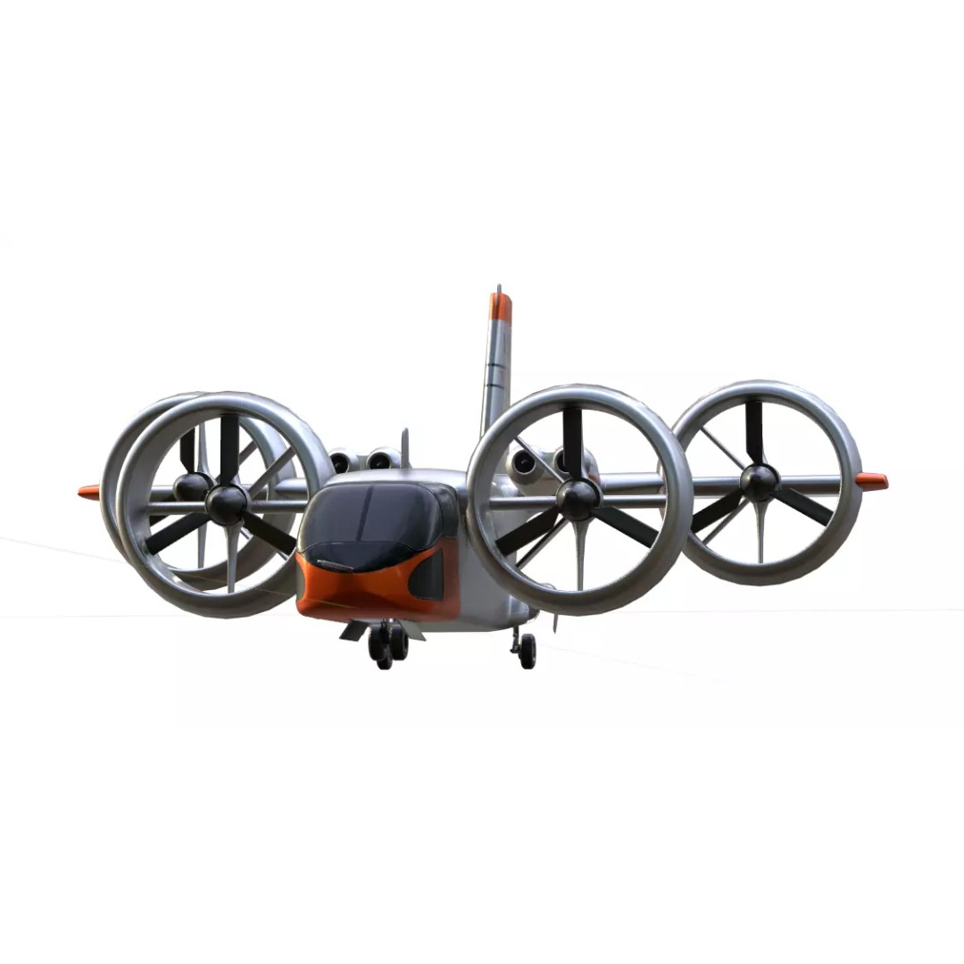 Bell X-22 3D Model – Low Poly Hover Assault Transport, FBX, OBJ - View 23