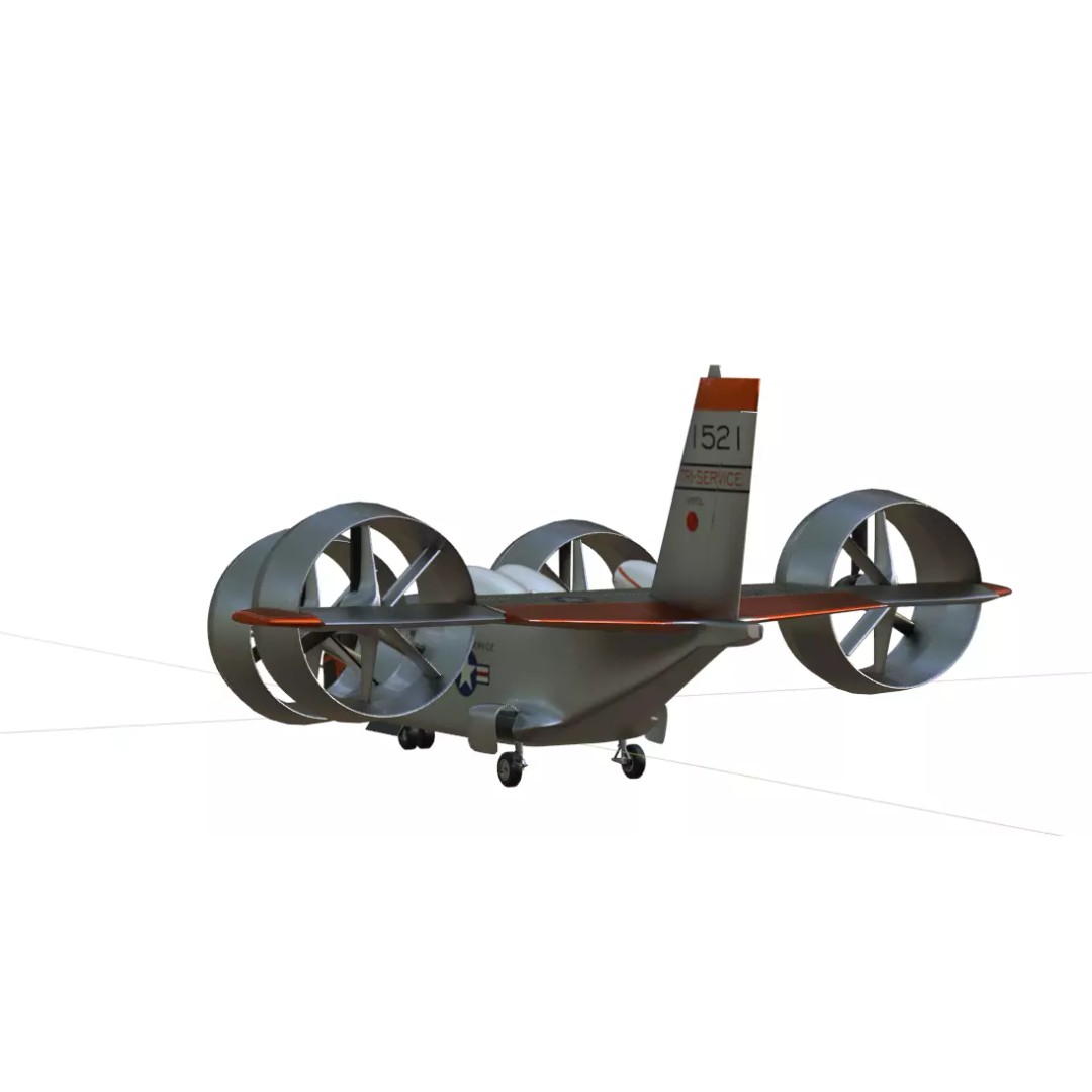 Bell X-22 3D Model – Low Poly Hover Assault Transport, FBX, OBJ - View 26