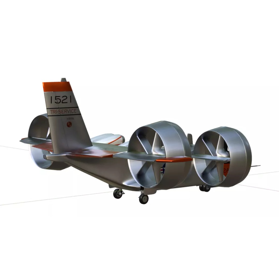 Bell X-22 3D Model – Low Poly Hover Assault Transport, FBX, OBJ - View 29