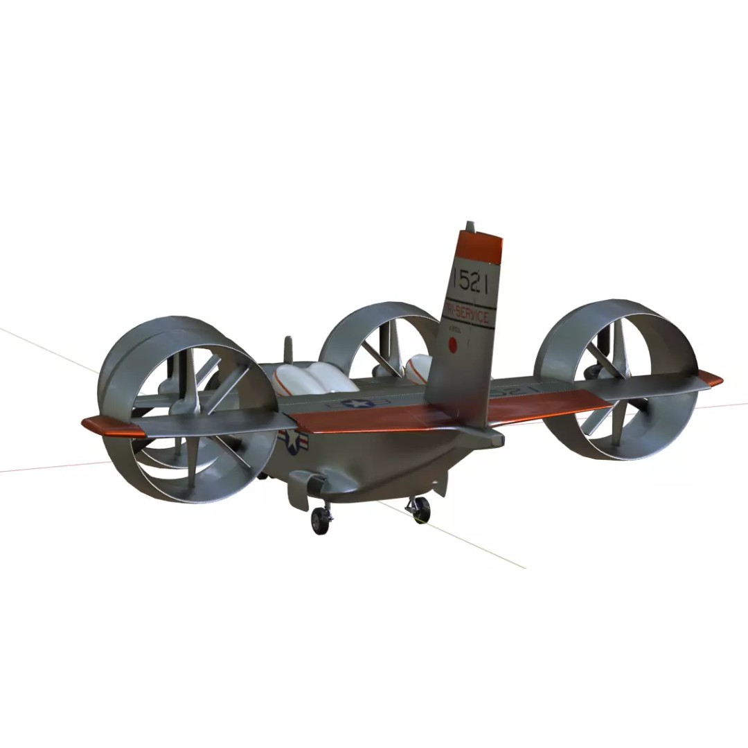 Bell X-22 3D Model – Low Poly Hover Assault Transport, FBX, OBJ - View 30