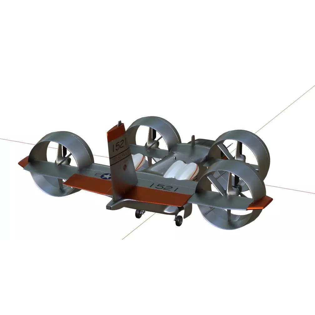 Bell X-22 3D Model – Low Poly Hover Assault Transport, FBX, OBJ - View 36