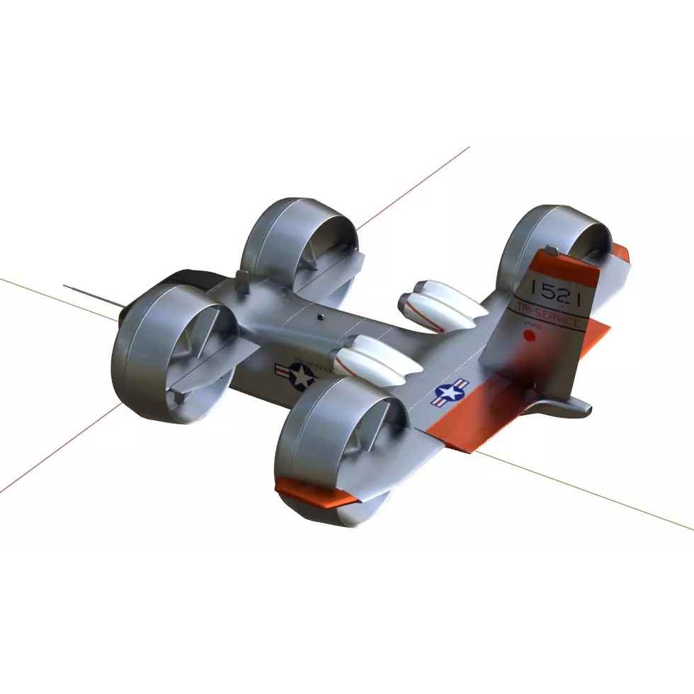 Bell X-22 3D Model – Low Poly Hover Assault Transport, FBX, OBJ - View 37