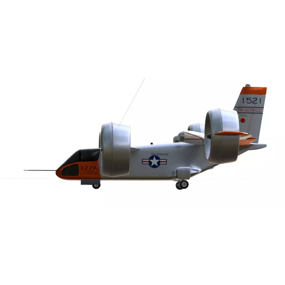 Bell X-22 3D Model – Low Poly Hover Assault Transport, FBX, OBJ - View 38