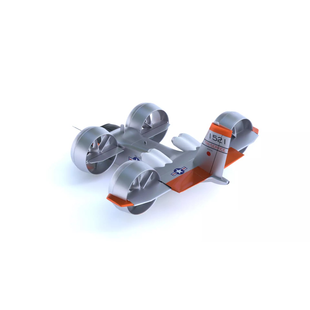 Bell X-22 3D Model – Low Poly Hover Assault Transport, FBX, OBJ - View 4