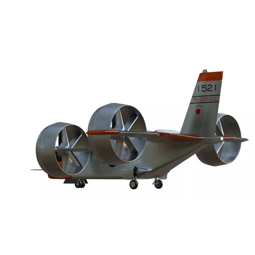 Bell X-22 3D Model – Low Poly Hover Assault Transport, FBX, OBJ - View 40