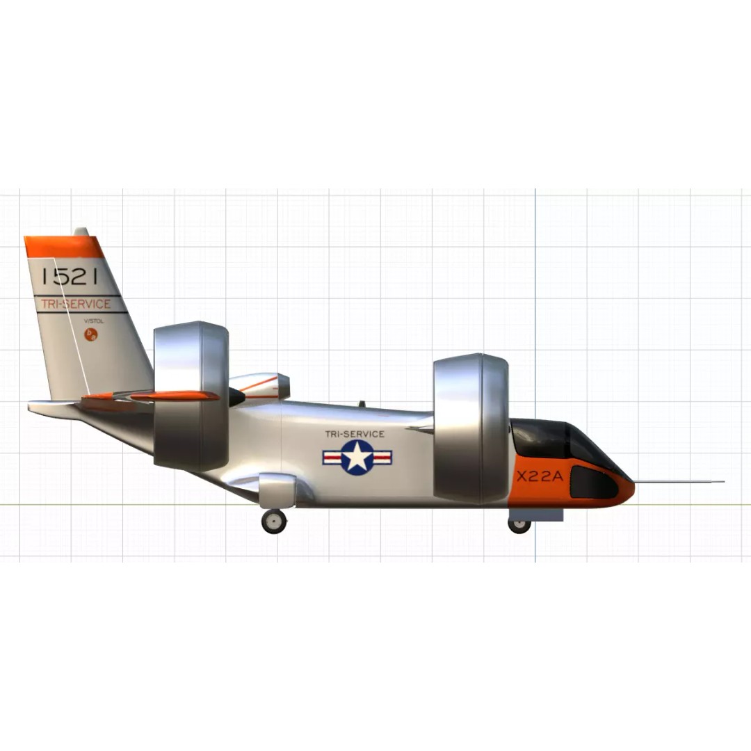 Bell X-22 3D Model – Low Poly Hover Assault Transport, FBX, OBJ - View 43