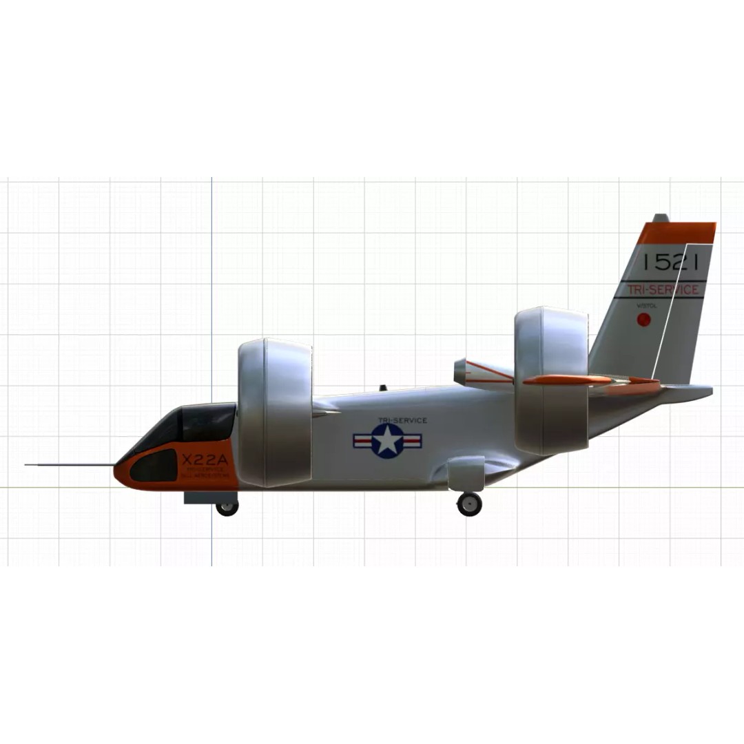 Bell X-22 3D Model – Low Poly Hover Assault Transport, FBX, OBJ - View 44