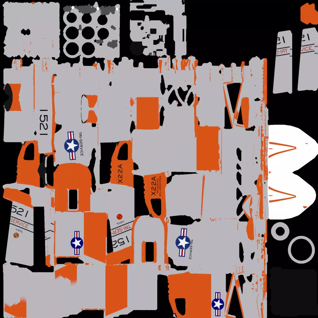 Bell X-22 3D Model – Low Poly Hover Assault Transport, FBX, OBJ - View 45