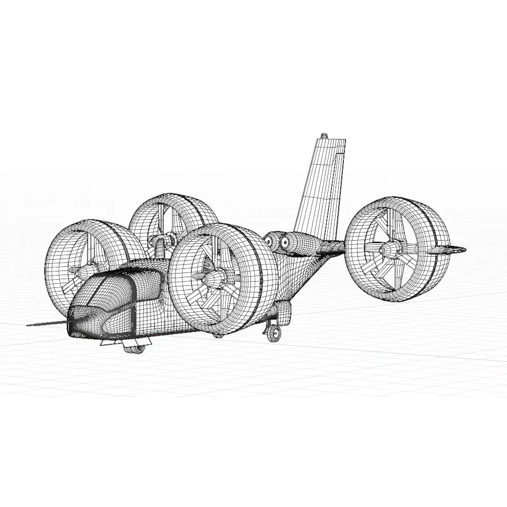Bell X-22 3D Model – Low Poly Hover Assault Transport, FBX, OBJ - View 8