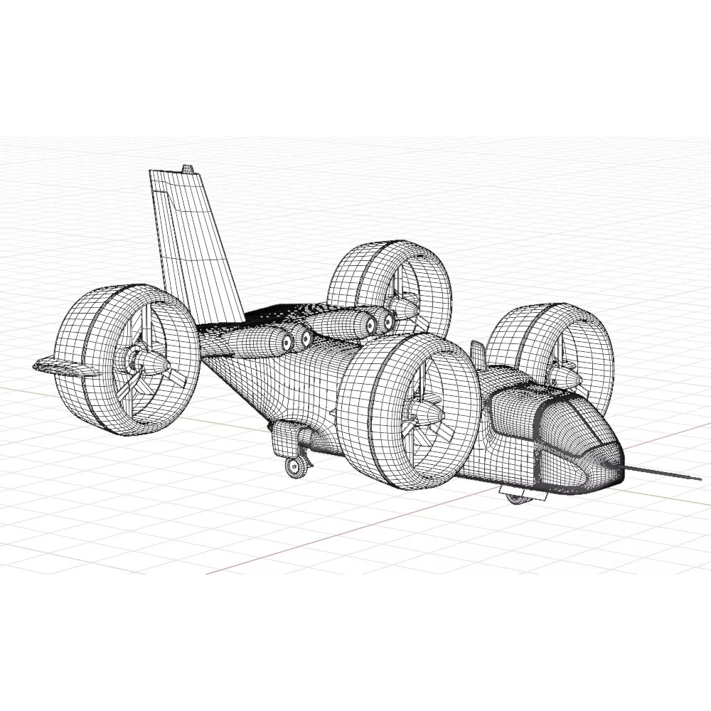 Bell X-22 3D Model – Low Poly Hover Assault Transport, FBX, OBJ - View 9