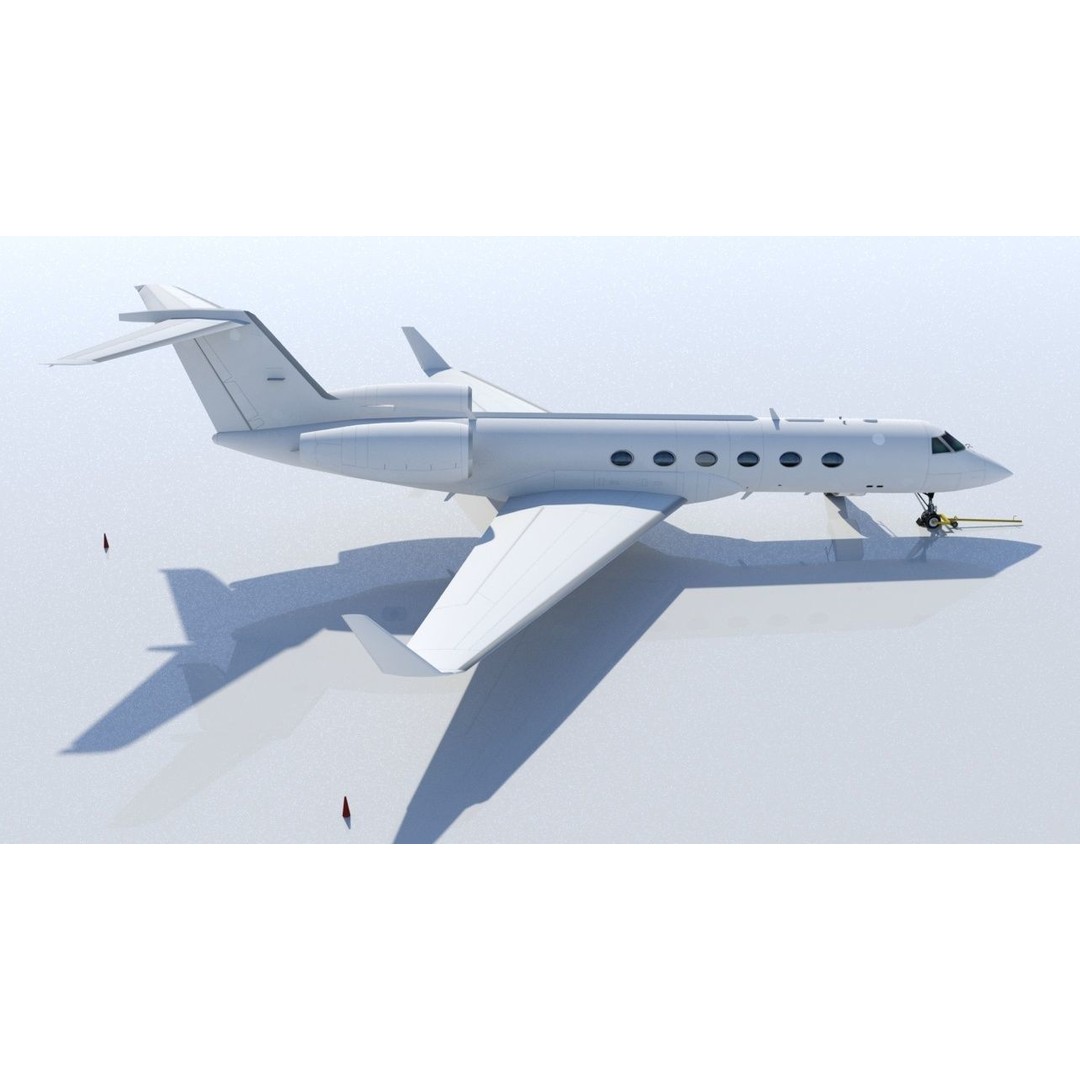 Gulfstream IV 3D Model – Low Poly Static Aircraft, FBX - View 11