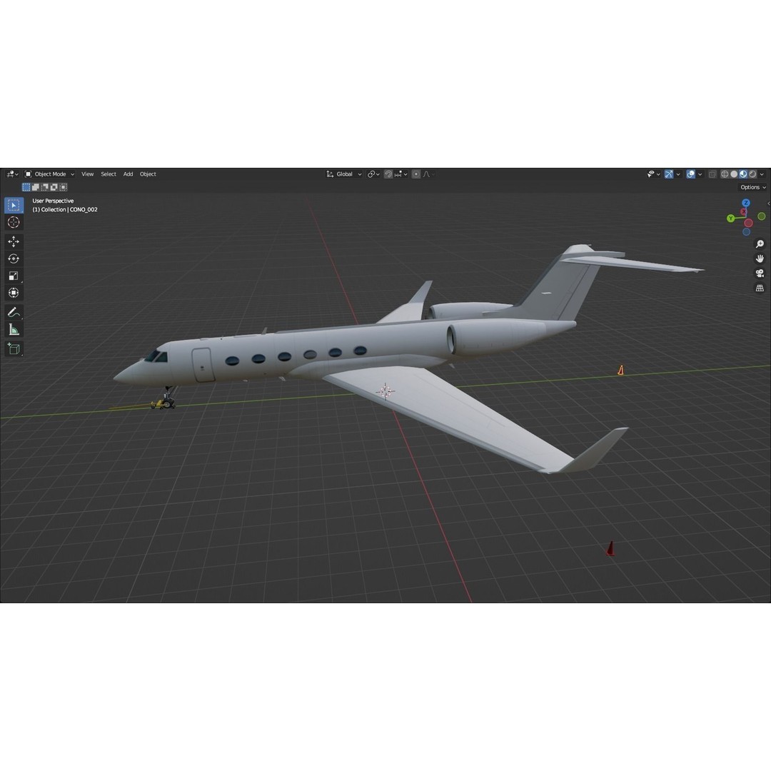 Gulfstream IV 3D Model – Low Poly Static Aircraft, FBX - View 14