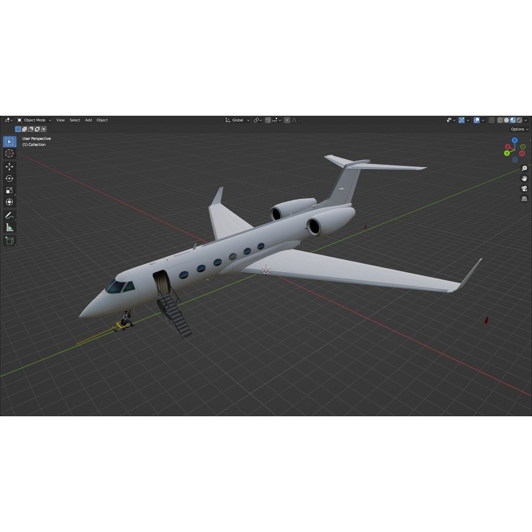 Gulfstream IV 3D Model – Low Poly Static Aircraft, FBX - View 15