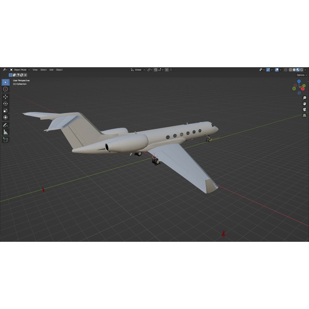 Gulfstream IV 3D Model – Low Poly Static Aircraft, FBX - View 16
