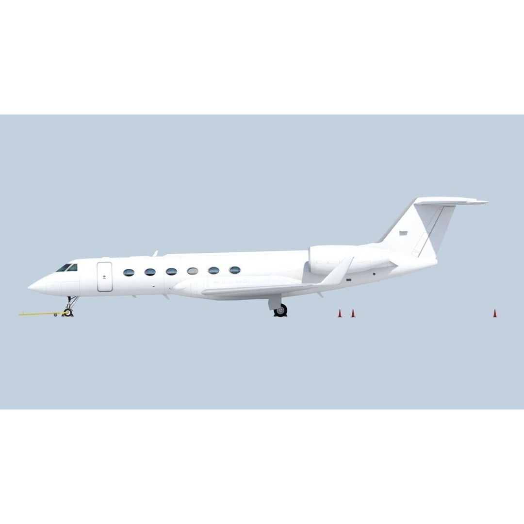 Gulfstream IV 3D Model – Low Poly Static Aircraft, FBX - View 18