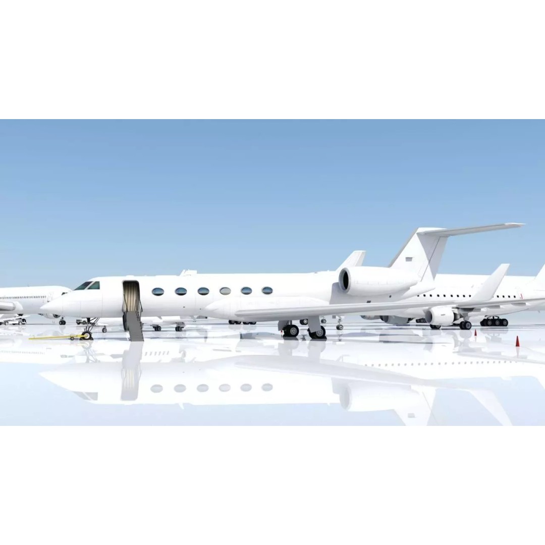 Gulfstream IV 3D Model – Low Poly Static Aircraft, FBX - View 2