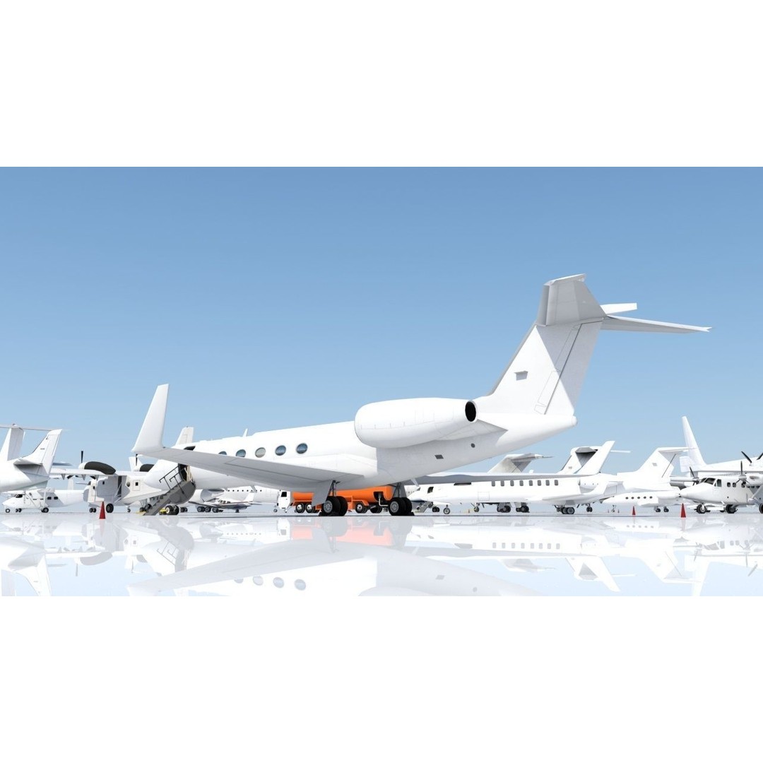Gulfstream IV 3D Model – Low Poly Static Aircraft, FBX - View 3