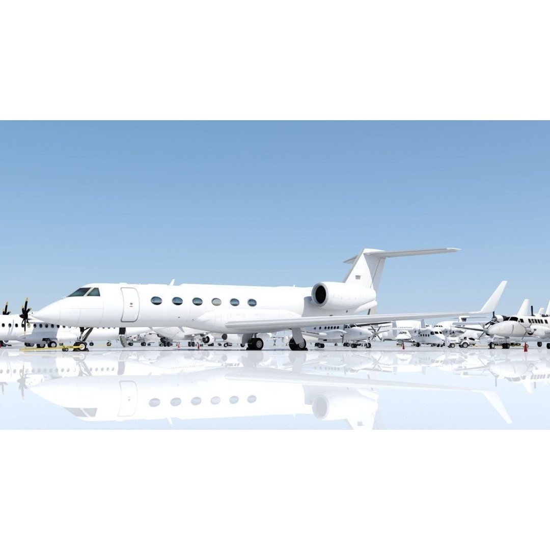 Gulfstream IV 3D Model – Low Poly Static Aircraft, FBX - View 4