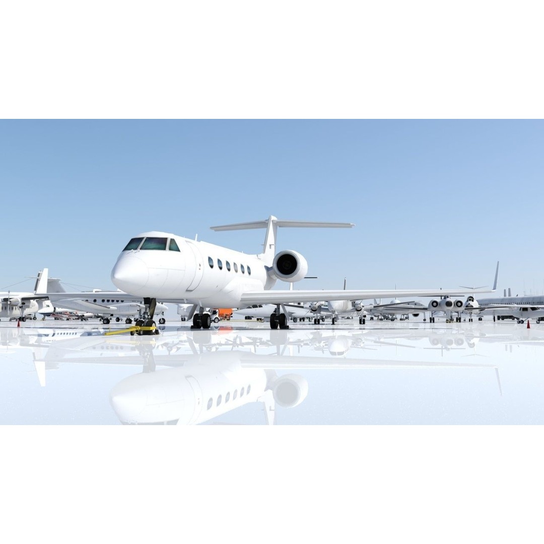Gulfstream IV 3D Model – Low Poly Static Aircraft, FBX - View 5