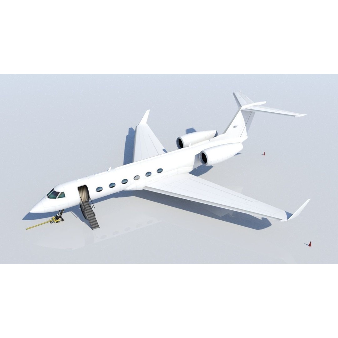 Gulfstream IV 3D Model – Low Poly Static Aircraft, FBX - View 6