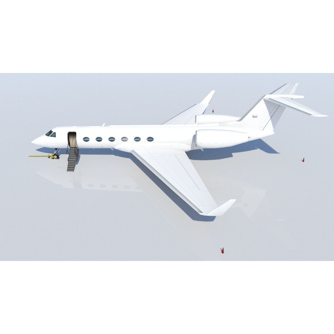 Gulfstream IV 3D Model – Low Poly Static Aircraft, FBX - View 7