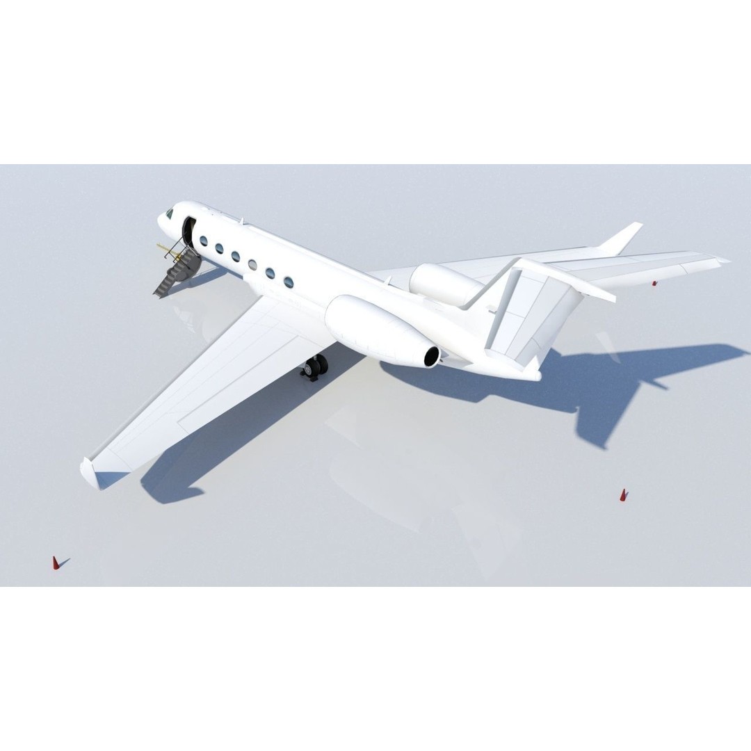 Gulfstream IV 3D Model – Low Poly Static Aircraft, FBX - View 8