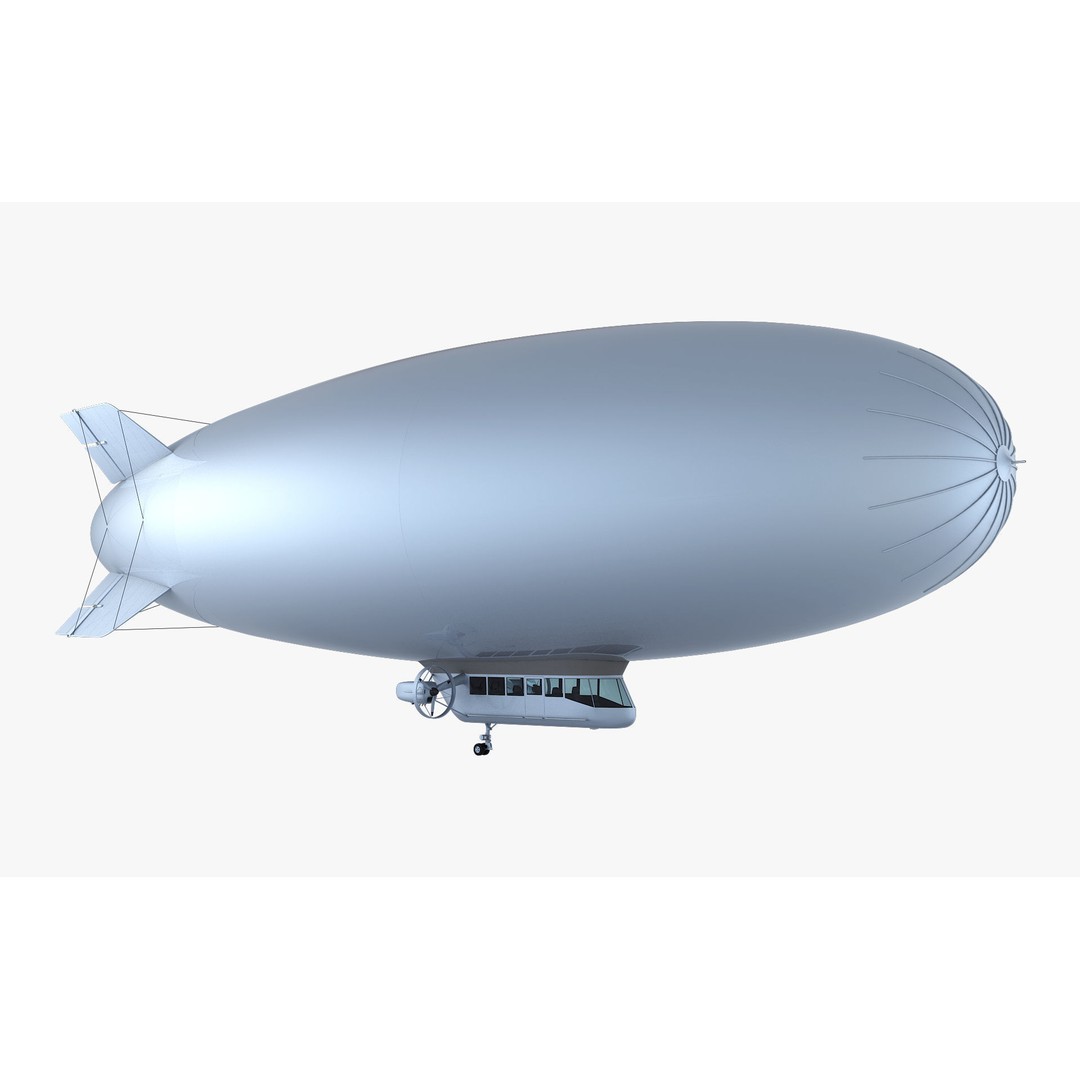 Blimp Airship 3D Model – Historic Aircraft, FBX, OBJ, PBR Textures - View 10