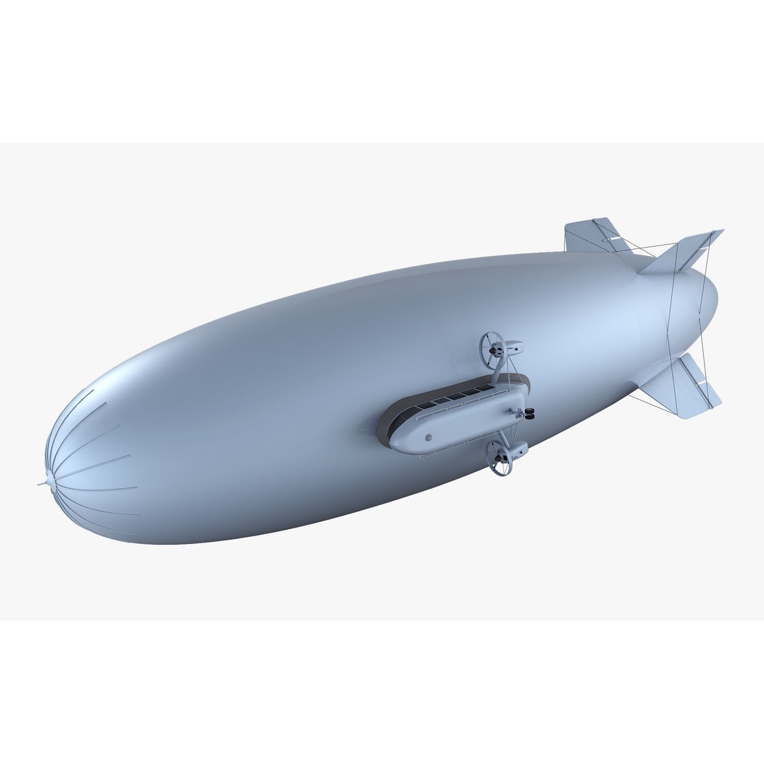 Blimp Airship 3D Model – Historic Aircraft, FBX, OBJ, PBR Textures - View 13